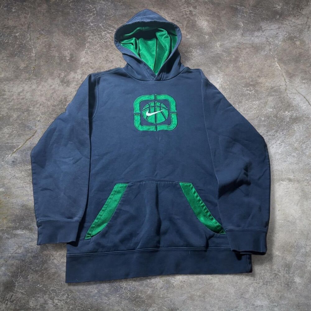 Nike Men's Navy and Blue Hoodie